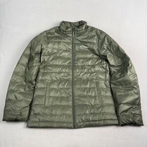Columbia Womens Puffer Jacket Olive Green Quilted Full Zip Lightweight Large L